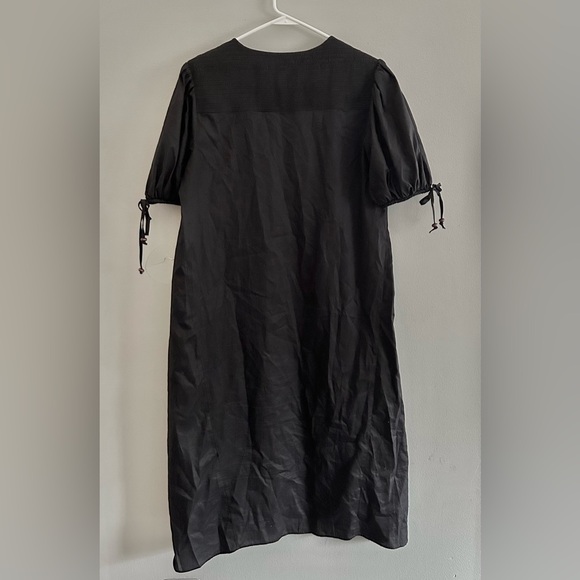 Harshman Los Angeles Dore Black V Neck Puff Sleeve Dress | Size Small - Picture 4 of 10